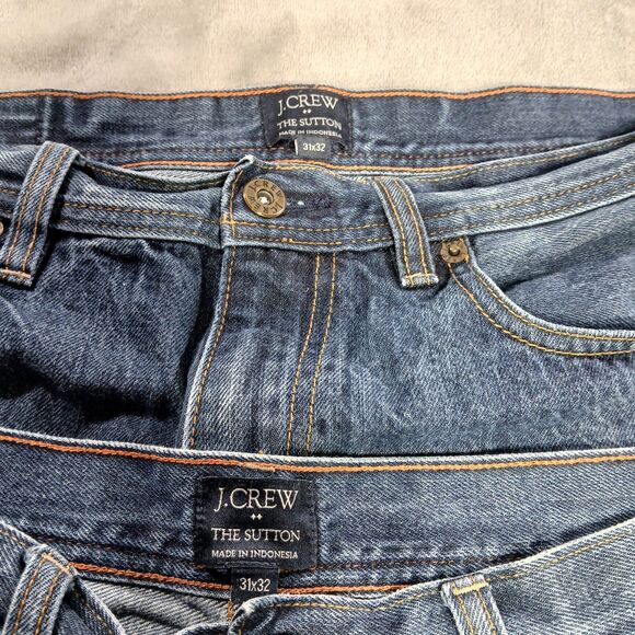 J Crew The Sutton Jeans Lot (2) Mens 31x32 Blue Straight Dark Wash Preppy C9892 - Picture 4 of 12